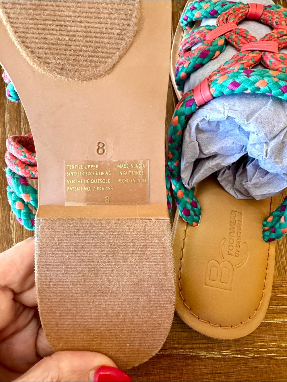 NIB BC Footwear Read My Mind multicolor rope sandals 8 - Picture 10 of 13